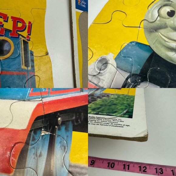 Vtg 1997 Thomas Tank Engine Friends Cardboard Frame Tray Puzzle 22pc Golden Book - Picture 8 of 13
